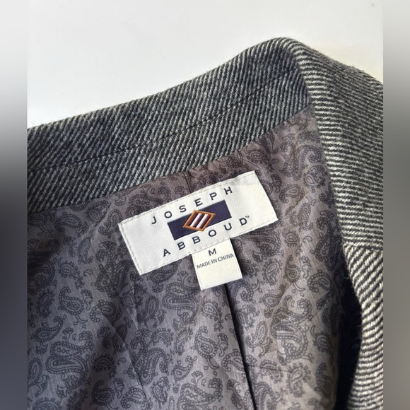 Vintage‎ Black Grey Tweed Wool Oversized Classic Boyfriend Menswear Fit Blazer - Picture 7 of 16